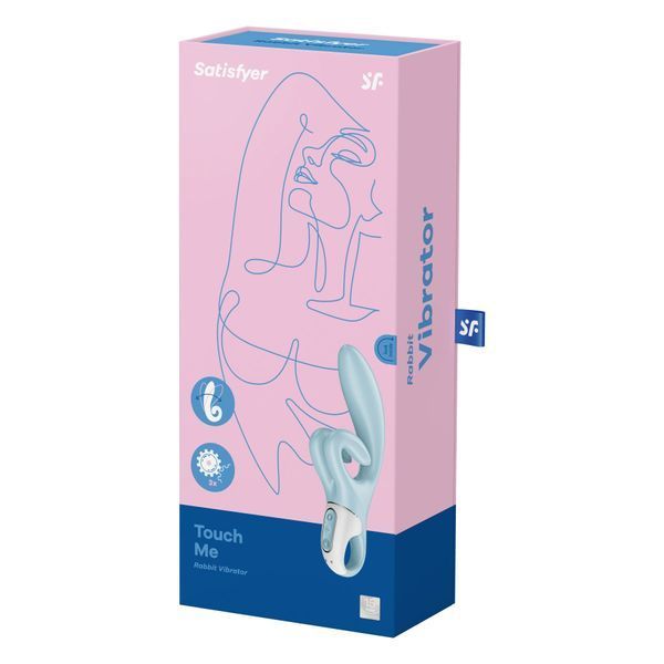 Вібратор-кролик з подвійним відростком та потужним мотором Satisfyer Touch Me Blue SO7777 фото