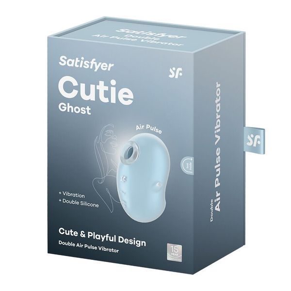Вакуумний кліторальний стимулятор з вібрацією Satisfyer Cutie Ghost Blue SX0572 фото
