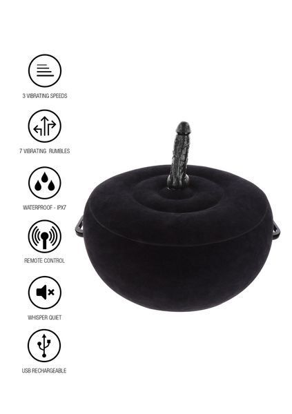 Надувна подушка з вібратором - Inflatable Remote Controlled Fuck Seat 62530030-17129-X-BLACK фото