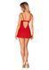Пеньюар Obsessive Ingridia chemise & thong XL 2XL, червоний, сорочка, стрінги SO9038 фото 7