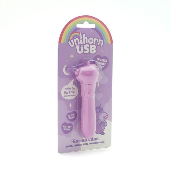 Вібратор-єдиноріжка Unihorn USB Bullet - Karma Lilac, віброкуля, USB-зарядка SX2868 фото