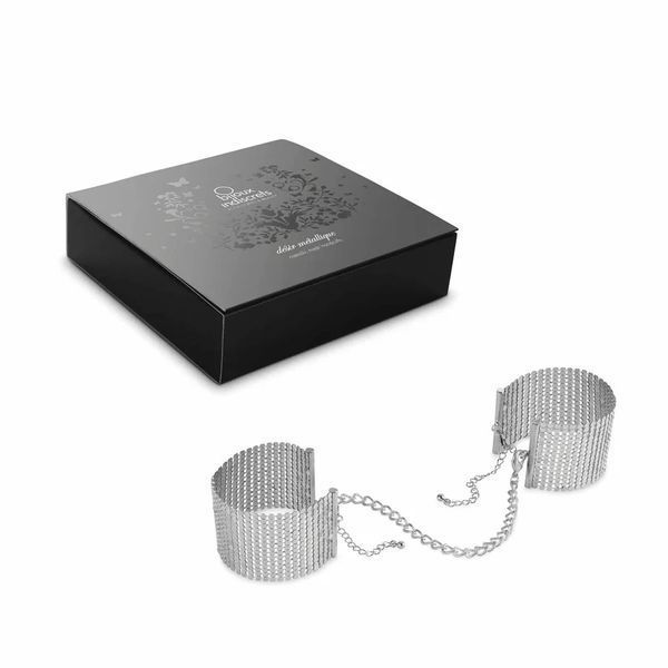 Наручники Bijoux Indiscrets Desir Metallique Handcuffs - Silver, металеві, стильні браслети SO5920 фото