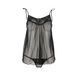 Сорочка прозора бебі-дол Passion MELANIA CHEMISE XXL XXXL, black, трусики, на тонких бретелях EL16305 фото 3