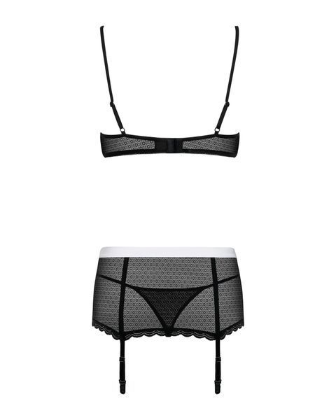 Еротичний костюм покоївки Obsessive Maidme Set 5pcs, S/M (бюстгальтер, стрінги, пояс для панчіх з фартухом, панчохи та чепчик) SO7290 фото