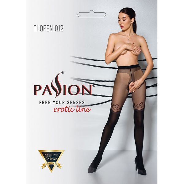 Колготки з відкритим доступом, подвійна щільність Passion TIOPEN 012 (20/40 den), black SO5814 фото