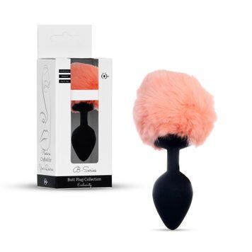 Анальна пробка Boys of Toys Bunny Tail Silicone Black Plug Peach 62530064-00158 фото