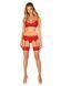 Панчохи Obsessive Ingridia stockings XL 2XL, бежеві з червоною резинкою SO9041 фото 4