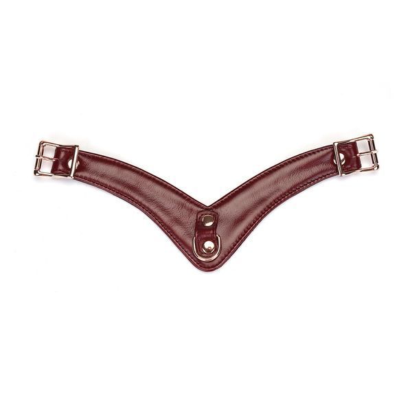 Шкіряні трусики для вібратора Liebe Seele Wine Red Forced Orgasm Strop, повністю регульовані SO9465 фото