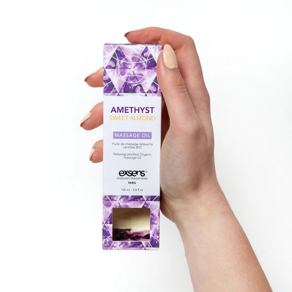 Масажна олія EXSENS Amethyst Sweet Almond (розслаблювальна, з аметистом), 100 мл SO2371 фото