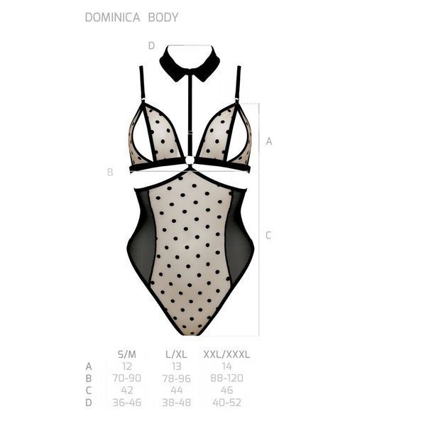Боді Passion DOMINICA BODY XXL XXXL, black SO8428 фото