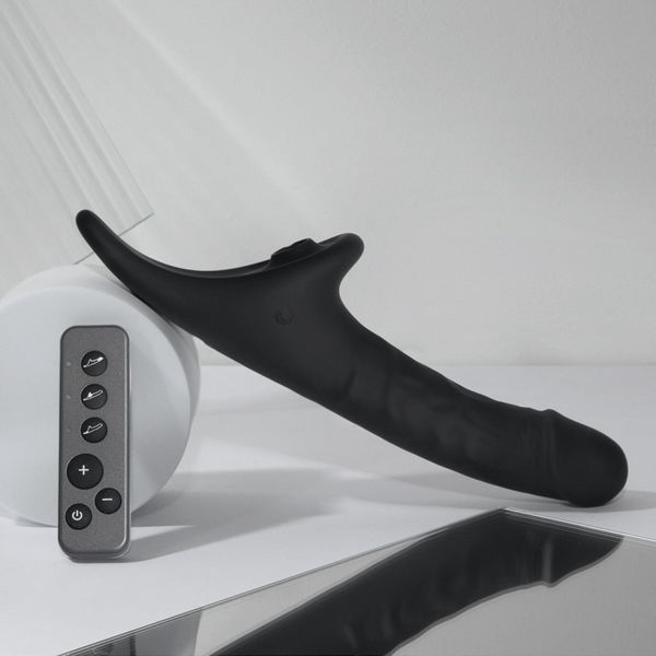 Вібронасадка для страпону з вакуумною стимуляцією Strap-On-Me Multi Orgasm Realistic Dildo L Black SX4038 фото
