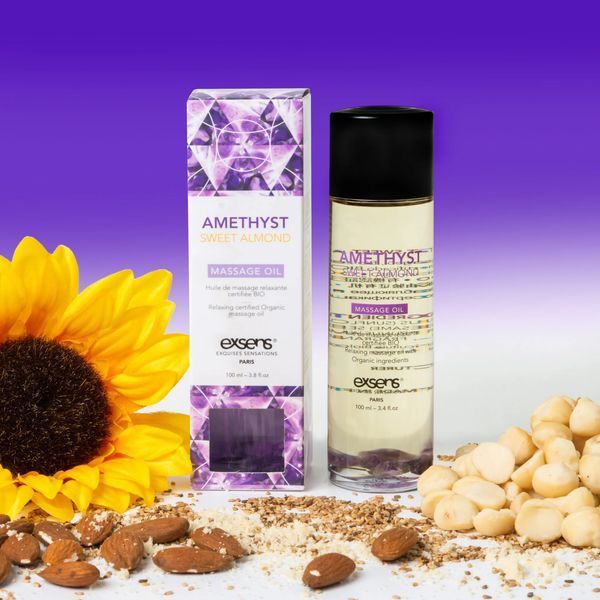 Масажна олія EXSENS Amethyst Sweet Almond (розслаблювальна, з аметистом), 100 мл SO2371 фото
