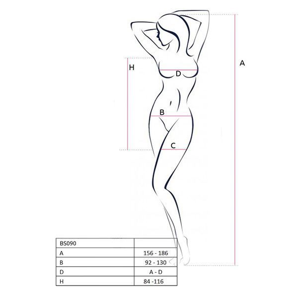 Бодістокінг мінісукня з метеликами Passion BS090 One Size red SO6389 фото