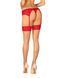 Панчохи Obsessive Ingridia stockings XL 2XL, бежеві з червоною резинкою SO9041 фото 2