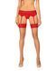 Панчохи Obsessive Ingridia stockings XL 2XL, бежеві з червоною резинкою SO9041 фото 1