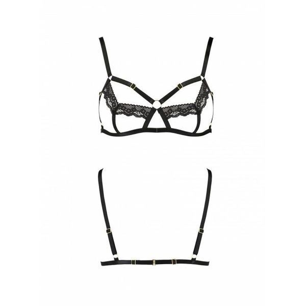 Бюстгальтер-стрепи з мереживом Passion Exclusive SOLON BRA, black PS28002 фото