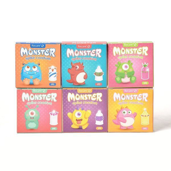 Насадка на член Recare Yellow Monster Spike Condom (презерватив з рядами пухирців та шипів) SX3354 фото