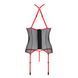 Корсет з пажами Passion SATARA CORSET XXL XXXL red, стрінги, мереживо, застібки спереду та ззаду SO8479 фото 4