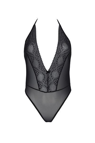 Боді Passion DROSERA BODY black, XXL XXXL, високі вирізи, верх на зав&rsquo;язках SX0471 фото