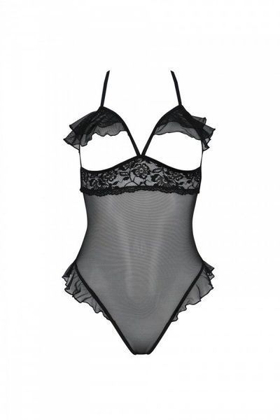 Еротичне боді Passion DOLLY BODY, XXL XXXL, black, з відкритими чашками SO9702 фото