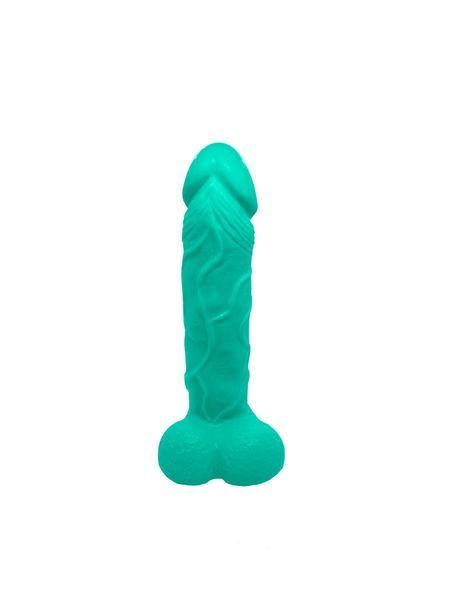 Натуральне крафтове мило-член із присоскою Чистий Кайф Turquoise size L SO2646 фото