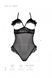 Еротичне боді Passion DOLLY BODY, XXL XXXL, black, з відкритими чашками SO9702 фото 4