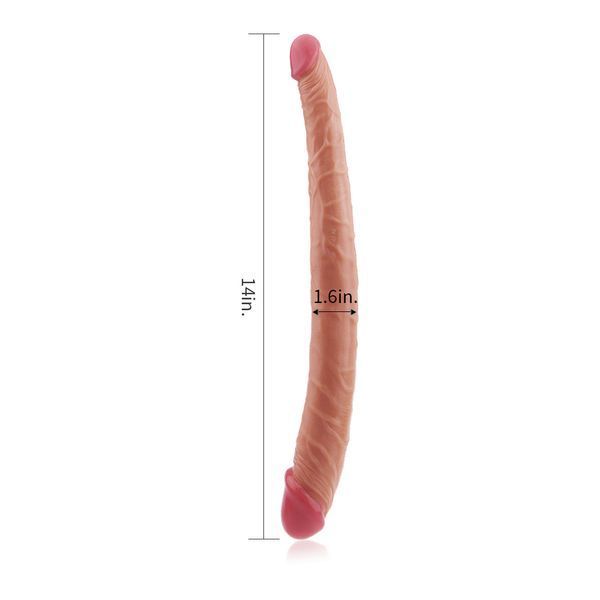 Двосторонній фалоімітатор LoveToy King-Sized Realistic Ladykiller Tapered Double 14" 6452LV2214 фото