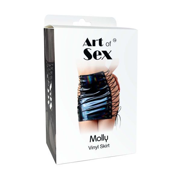 Лакована спідниця на шнурівці Art of Sex - Molly, колір червоний, XS-M SX3526 фото