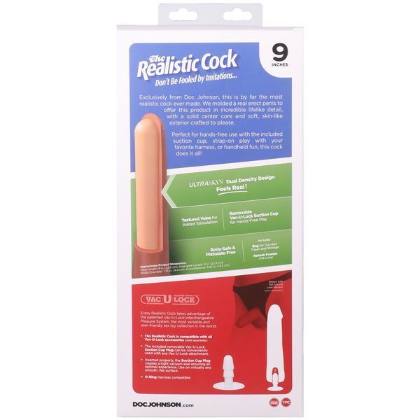 Фалоімітатор Doc Johnson The Realistic Cock ULTRASKYN - 9 Inch with Balls Caramel SX4451 фото