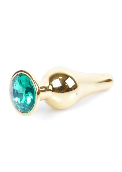 Анальна пробка Boys of Toys Jewellery Gold Long Plug Green d - 3 см 62530064-00069 фото