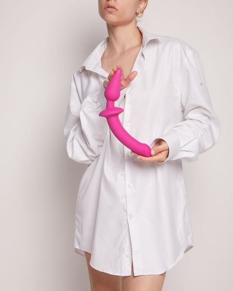 Анальна пробка з дилдо 2в1 Strap-On-Me SWITCH PLUG-IN DILDO Fuchsia L, діаметр 4,5 3,4 см SO6829 фото