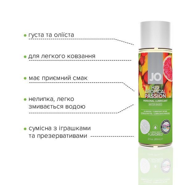Лубрикант на водній основі JO H2O - Tropical Passion (60 мл) SO5227 фото