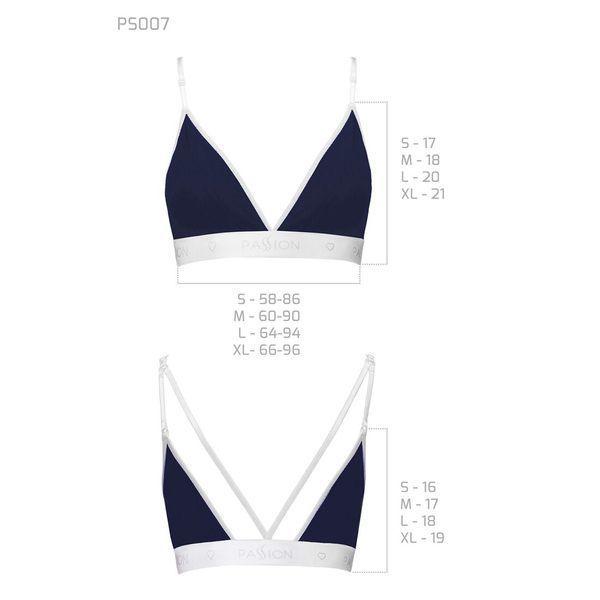 Спортивний топ з подвійними бретелями Passion PS007 TOP XL, navy blue SO4269 фото