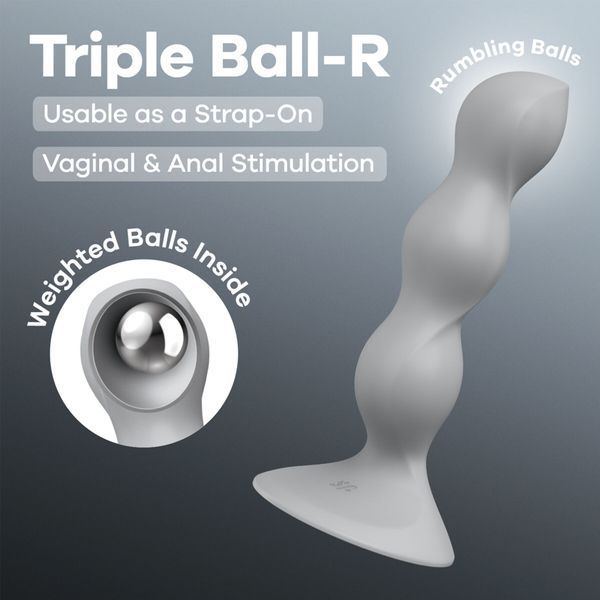 Анальний стимулятор-намистини Satisfyer Triple Ball-R Grey SX3547 фото
