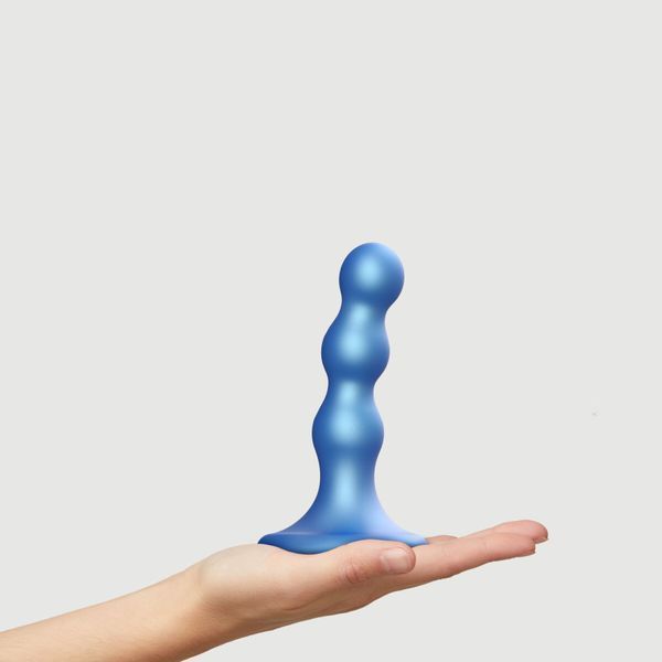 Насадка для страпона Strap-On-Me Dildo Plug Balls Blue Metallic SO8992 фото