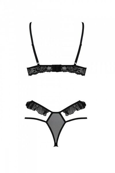 Еротичний комплект Passion DOLLY SET, XXL XXXL, black, з відкритими чашками SO9705 фото