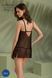 Пеньюар Passion DROSERA CHEMISE black, XXL XXXL, мереживний ліф зі стрепами, трусики в комплекті SX0474 фото 7