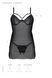 Пеньюар Passion DROSERA CHEMISE black, XXL XXXL, мереживний ліф зі стрепами, трусики в комплекті SX0474 фото 5
