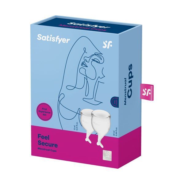 Набір менструальних чаш Satisfyer Feel Secure (transparent), 15мл і 20мл, мішечок для зберігання SO3994 фото