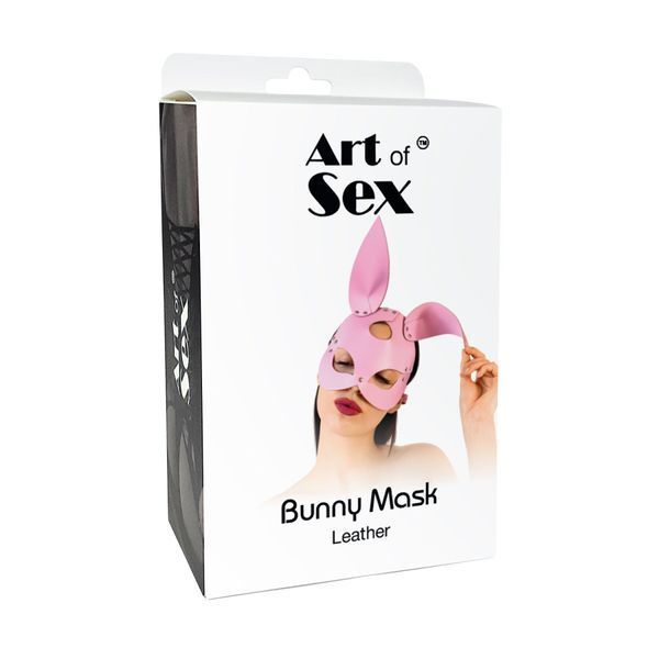 Шкіряна маска Зайчика Art of Sex - Bunny mask, колір Білий SO9646 фото