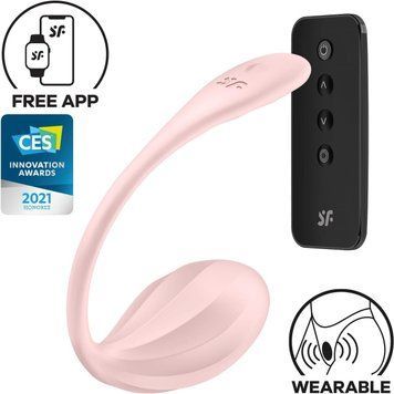 Віброяйце Satisfyer Ribbed Petal Connect App Rose SX1222 фото