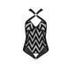 Сітчастий боді з халтером та ритмічним малюнком Passion Hima Body L XL, black SO5347 фото 3