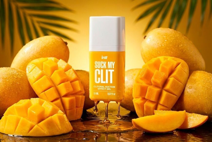 Смоктайзер для клітора Intt Suck My Clit Tropical Mango (15 мл), манго, гель з ефектом посмоктування SX4003 фото