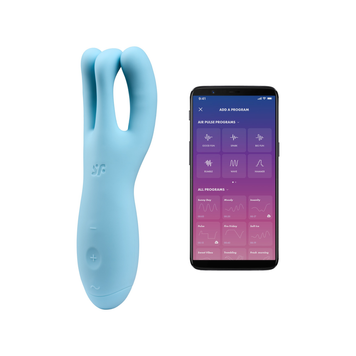 Кліторальний смарт вібратор Satisfyer Threesome 4 Blue з трьома пальчиками SO6081 фото