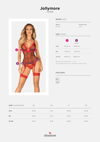 Корсет Obsessive Jollymore corset XL 2XL SX1149 фото