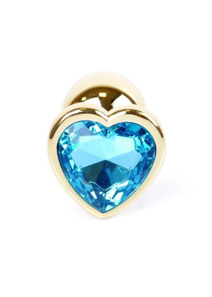 Анальна пробка Boys of Toys Jewellery Gold Heart Plug Light Blue 62530064-00040 фото