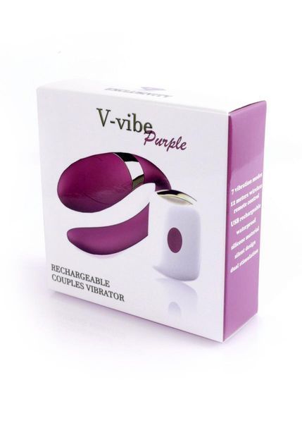 Вібратор для пар - V-Vibe Purple, USB, 7 Function, Remote Control 62530062-00002 фото
