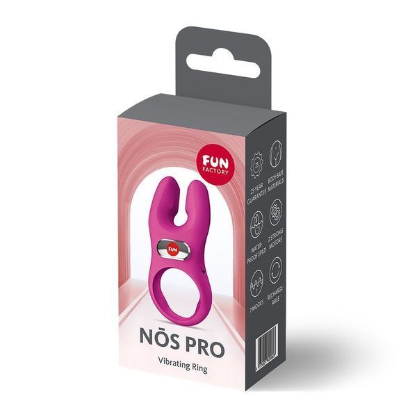 Ерекційне віброкільце з подвійною стимуляцією клітора Fun Factory NŌS PRO Magenta, 2 мотори SX3701 фото