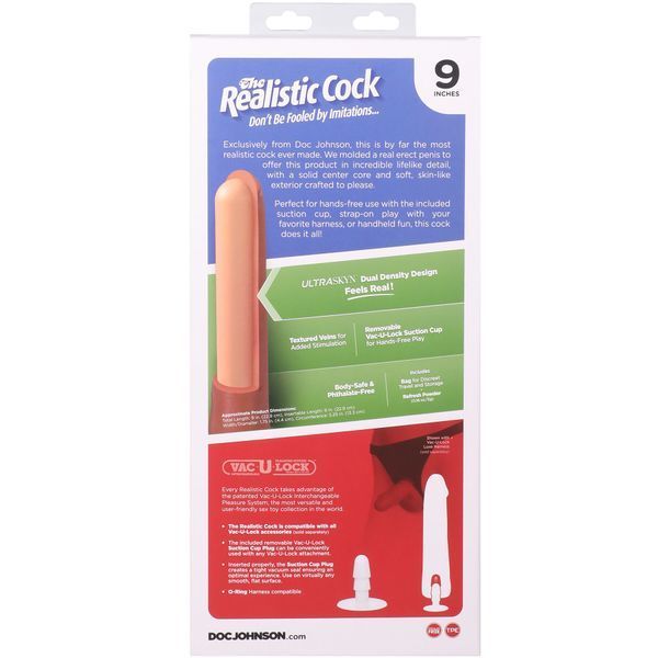 Фалоімітатор Doc Johnson The Realistic Cock ULTRASKYN - 9 Inch Caramel SX4477 фото