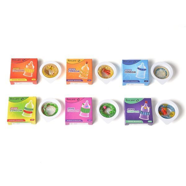 Насадка на член Recare Spike Condom Yellow (презерватив з вусиками та спіраллю шипів) SX3349 фото